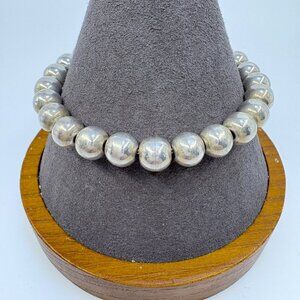 VTG Sterling Silver 925 Round Beaded Design Link Bracelet Size 7.5" Length